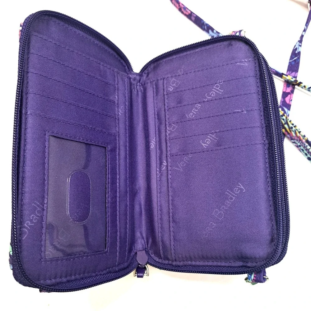 Vera Bradley 3-pc Crossbody Bag "BATIK LEAVES" Quilted Cottage Wallet ID Holder - Picture 4 of 7